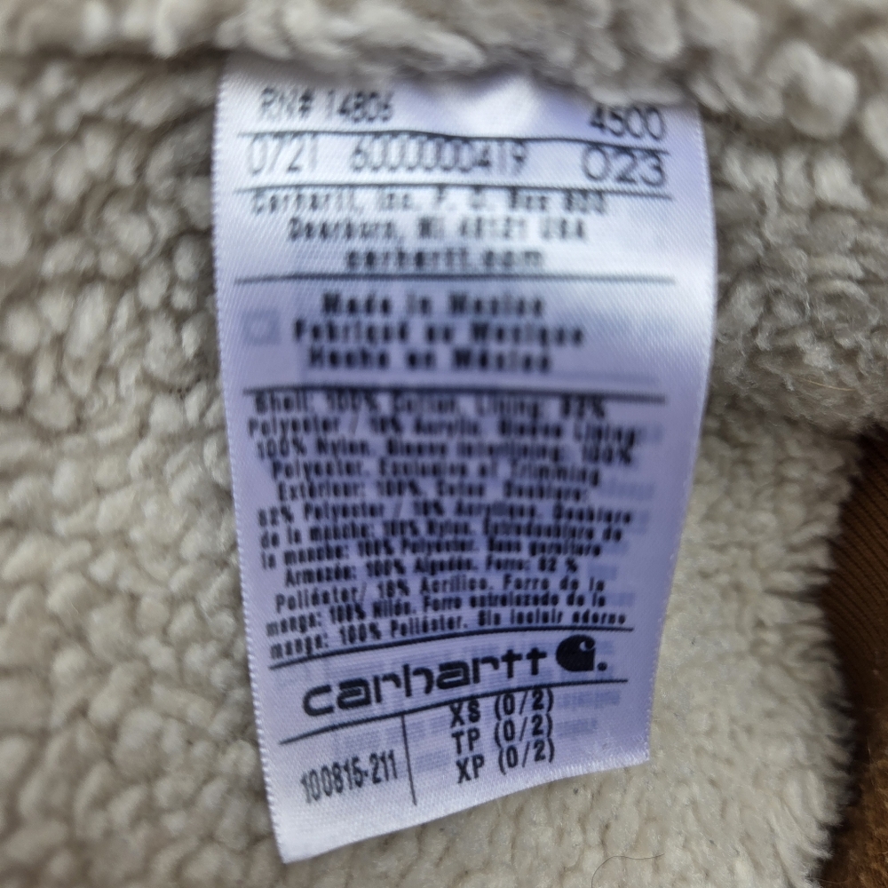 Carhartt Tan Corduroy Bomber Jacket with Sherpa Collar - Picture 6 of 7